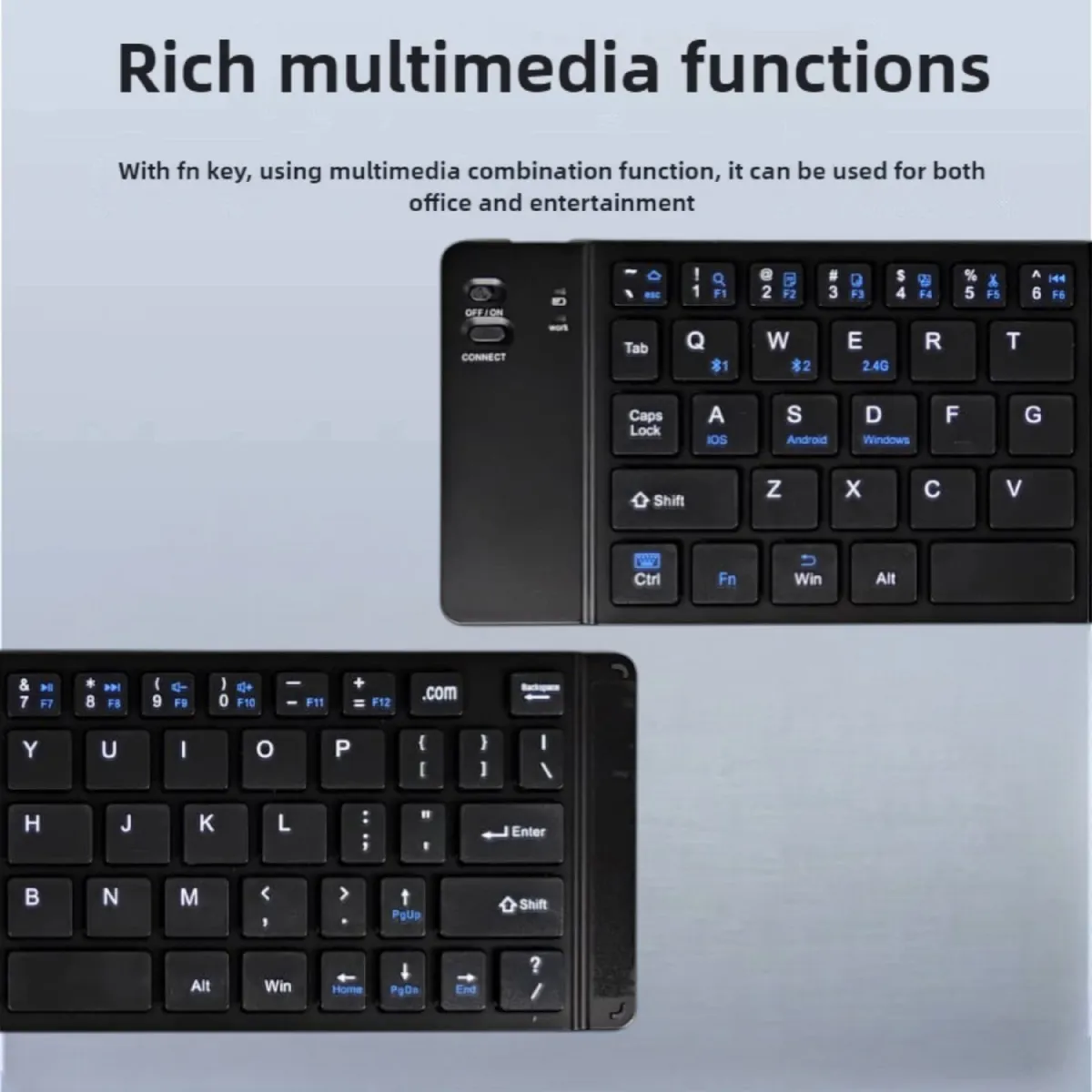 Wireless Foldable Keyboard – 65 Keys, Dual Mode, Bluetooth, 150mAh - Image 13