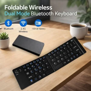 Wireless Foldable Keyboard – 65 Keys, Dual Mode, Bluetooth, 150mAh